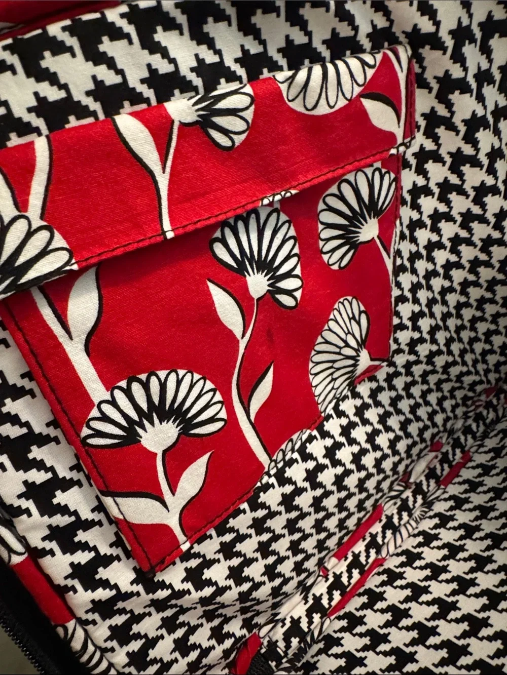 Vera Bradley Red Floral Quilted Zip Pouch